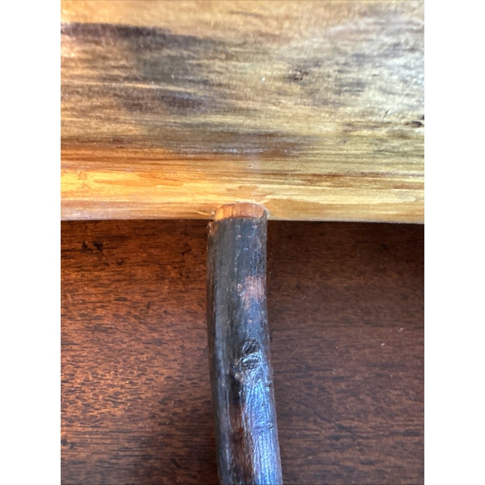 28" LOG Wall Mount Coat Rack 5 Wood Pegs Lodge Cabin Decor Branch Tree Primitive - Picture 14 of 16